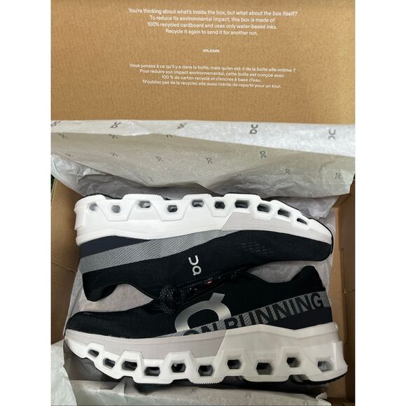 On Running Cloudmonster Men’s Size 11 Black White Running Shoes CloudTec NIB